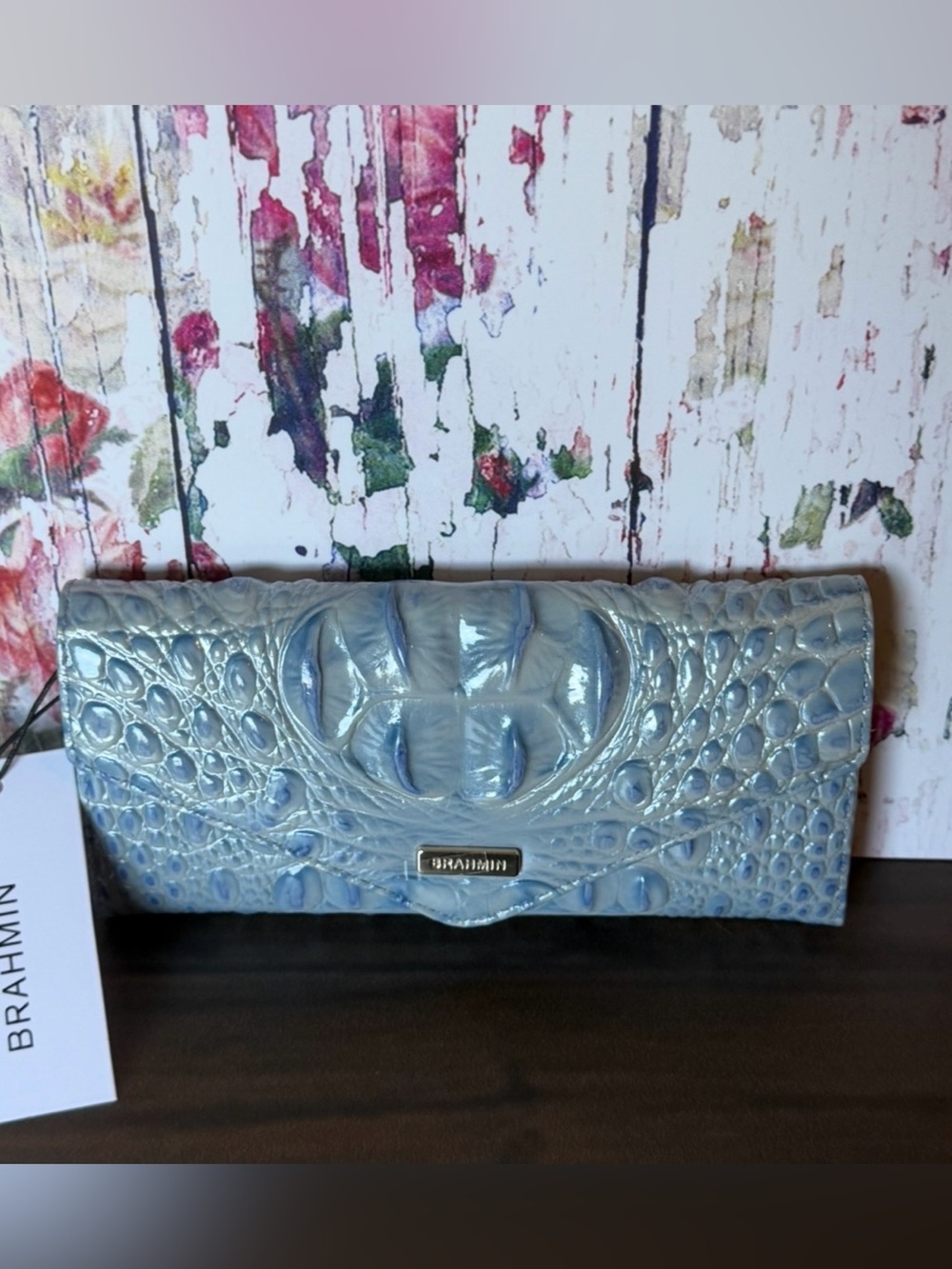 Brahmin Veronica Wallet in Heavenly Blue NWT HTF PRICE FIRM